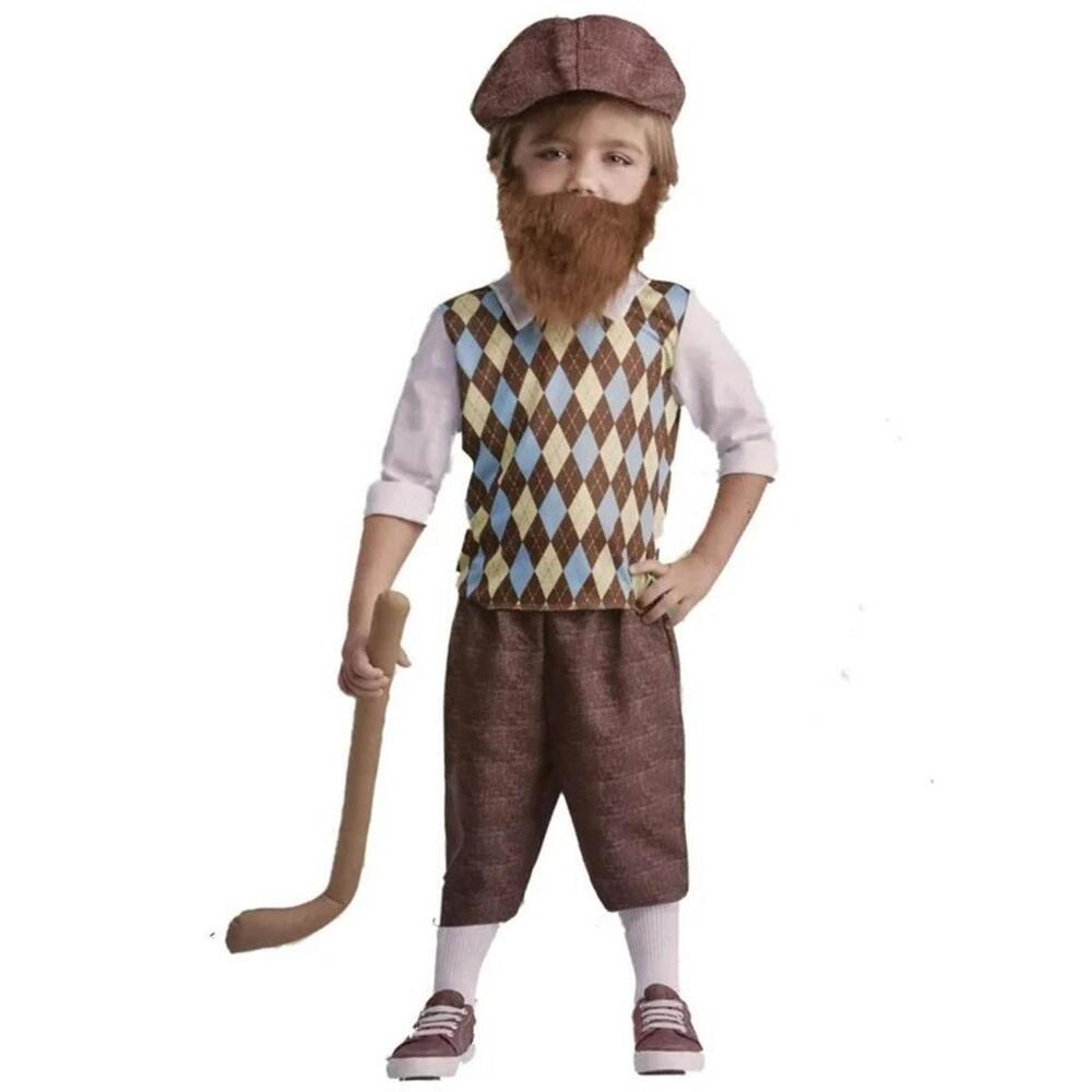 Kids Argyle Vest Costume with Brown and Blue Accents